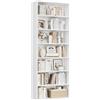 FirFurd Libreria 209,5CM,Libreria a 7 Ripiani con Scomparti Apert Bianco