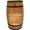 CREATIVE COOPER Barril de Madera con Luces LED - Armario de Vino en Estilo Retro - Barril de Vino - Botellero de Madera - 80 cm de Alto - Muebles Elegantes - Mesa Alta y Soporte para Botellas (Roble)