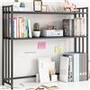 Yidlkecqey Scrivania in metallo a 2 ripiani per dormitorio,scaffalatura estensibile per scrivania in metallo per ufficio e casa(Black,95x26x90cm/37.4x10.2x35.4in)