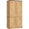 AKORD Armadio Guardaroba S90, 4 Ante, 4 Ripiani e Asta Appendiabiti, Mobile per Camera da Letto e Ufficio, Laminato, 90x51x180 cm, Rovere Craft