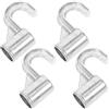 LOLIPPYY Gancio per Asta Armadio Diametro Interno 18mm Design senza Foratura in Lega di Alluminio Argento, Set 4 Pezzi per Casa e Sala da Pranzo