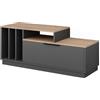 Vicco Lavagna Betti, Antracite/Sonoma, 120 x 49.9 cm | con 1 porta, adatto per TV fino a 55 pollici e accessori multimediali
