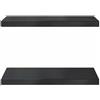 HOMELEN Mensole sospese da parete, 2 pezzi, 50 x 30 x 3 cm, nero, in acciaio inox, design moderno, spazio di archiviazione, struttura stabile per camera da letto, cucina, ufficio, soggiorno, ecc