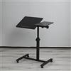 LANTUS Tavolino da Laptop, Rotelle con Freni, Altezza Regolabile, HLP 60 * 34.5 * 58/90cm, Ripiano, 2 Aste Antiscivolo (60 * 34.5 * 58/90 cm (nero))