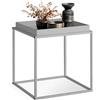 tectake® Tavolino Salotto 40 x 40 x 44cm, Tavolino da salotto Accatastabile Basso, Mobile Soggiorno, Ripiano a Vassoio, Mobiletto Salvaspazio Divano, Camera, Ufficio, Stile Industriale - Grigio