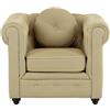 Totò Piccinni Poltrona CHESTER design vintage retrò classico trapuntata piedini in legno (Poltrona, 3D Beige)