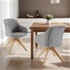 Zouron sedie da pranzo,sedie da ufficio per la casa, poltrone da salotto（Rotazione a 360°）,Ergonomia,Grigio（Cotone lino + Legno）,Due sedie