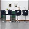 KHISCHMO Set di 4 sgabelli da bar Altezza regolabile, schienale ergonomico, seduta comoda con poggiapiedi - Design moderno per cucina, bar e soggiorno, Nero