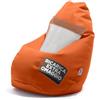 Avalon - Pouf Bambini Jazz in Ecopelle Deluxe Super Resistente, Pouf Sacco di Qualità Sartoriale, Bean Bag per Sedersi Ergonomico, Pouf a Sacco Impermeabile, Made in Italy(56x76cm-Arancio)