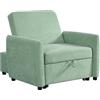 Brigros WeHome - Poltrona Letto Con Braccioli In Tessuto Con Piedini Neri, Poltrona Relax Trasformabile In Chaise Longue E In Letto Singolo, Pouf Poltrona Per Camera Da Letto E B&B (Tessuto, Cedro)
