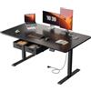 SOLAVERO Scrivania Regolabile in Altezza, 140 x 80 cm Scrivania Motorizzata con Presa, Porta USB-C, 2 Cassetti Rimovibili, Controlli Memoria e Sistema Anti-Collisio, Standing Desk Nero