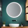 Inbagno Specchio da Bagno Tondo Diametro 90 cm, retroilluminato con Cornice Luminosa LED, Luce Bianca Naturale, Installazione a Parete