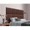 DHOME Testiera Imbottita Composta da Pannelli Autoadesivi Intercambiabili in Finta Pelle Letto Lusso Camera da Letto Imbottita (Cioccolato, 220cm)