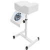 YNAADYH Sedia per pedicure, 31 x 28 x 45 cm, con aspirapolvere da 22 W, sedia massaggiante, manicure per unghie, sedia regolabile per spa, poggiapiedi in acciaio inox (A2, bianco)