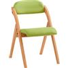 SoBuy Sedia Pieghevole in Legno - Poltrona Imbottita da Cucina, Sedie da Interno Ufficio, Balcone, Giardino - Sedie Pieghevoli Salvaspazio Richiudibili in Faggio, Verde FST92-GR