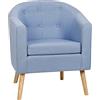 SHISHI Poltroncina Camera da Letto, Chauffeuse con Braccioli, Poltrone da Soggiorno per 1 Persona, Piccolo Divano Imbottito Spesso 64 × 60 × 70 cm (Azzurro)