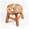 FairEntry Sgabello per bambini in legno massiccio con motivo pesce pagliaccio, altezza della seduta 25 cm