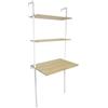 Box and beyond Scrivania industriale a 2 ripiani - Legno eucalipto e metallo - Bianco - FSC 70% - 76 x 51 x 185 cm