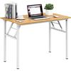AuraCraft Tavolo Pieghevole, Scrivania per Computer, Tavolo da Ufficio in Legno per Soggiorno, Casa, 100 x 60 cm, Bianco Teak