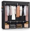 JUPPLIES Armadio in Tessuto Portatile 45x150x175 cm - Armadio Salvaspazio con Ripiani e Barra Appendiabiti - Guardaroba Pieghevole con Cerniera, Montaggio Facile Senza Attrezzi