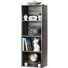 Iris Ohyama Mobile, librerie larghe 40 cm, Scaffale Angolare da Parete in Legno, 4 Livelli, Grigio, Polivalente, Modulare, Aperto, Per Soggiorno, Ufficio, Libri, Decorazioni, Montaggio Facile, CX-4
