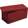Home Tresor - Cassapanca Contenitore da 76cm, Pouf Pieghevole in Similpelle, HxLxP 38 x 76 x 38 cm, Tavolino Panca Poggiapiedi con Seduta Imbottita - Bordeaux
