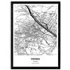 Nacnic Poster Mappa di Vienna - Austria. Fogli Città in Europa con Mari e fiumi, in Colore Nero. Formato A3