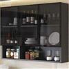 Tqertrtfxa Armadietto da parete in vetro, cucina, pensile, balcone, armadio, bagno, Pensile in metallo con anta in vetro(A,90*30*80cm/35.4*11.8*3)
