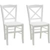 Vicentini arreda SET 2 SEDIE IN LEGNO SHABBY CHIC BIANCO ICS SEDUTA LEGNO