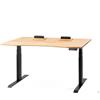 ErgoHide Scrivania regolabile in altezza rovere massiccio con gestione dei cavi (nero, ergonomico, 150 x 80)