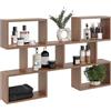 KUBUTKU Grande Mensola a Parete con 6 Scomparti, Libreria 80x127x18 cm, Mensola Moderna per Decorazione, Sospesa (Noce)