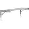 Mahlzeit Scaffale da parete in acciaio inox, design a barre, 120 x 30 cm, pieghevole, argento, in acciaio inox, montaggio a parete, mensola da parete per cucina, mensola da parete, mensola da parete