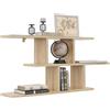 KUBUTKU Scaffale decorativo da parete con 2 ripiani, 100 x 45 x 18 cm, design scandinavo, moderno, per soggiorno, cucina, ufficio, camera da letto, bagno, libreria (rovere Sonoma)