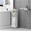 HUOLE Armadietto da Bagno Salvaspazio, Mobiletto per WC con Cassetto e Vano, Portaoggetti per Piccoli Spazi - 15 * 15 * 80 cm - Bianco