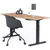 Mobili Fiver, Scrivania Regolabile Clara 160x60 Rovere Rustico con Gambe Nere, Nobilitato/Alluminio/Acciaio, Scrivania moderna per Ufficio