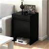 NEHCFO Mobile Contenitore Nascosto Per Robot Aspirapolvere, Armadietto In Legno Con Ante Per Robot Aspirapolvere, Facile Cambio Dell'Acqua Per Soggiorno/Camera/Cucina(Black)
