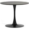 SIEDITI FUORI E DENTRO Tavolo tondo tulip da interno, diametro 90 cm, 4 persone cucina/sala da pranzo/ufficio, stile classico moderno con top MDF effetto legno e base in metallo verniciato opaco Orlando (Nero)