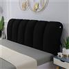 ZCXRYFL Cuscini Testiera Letto Matrimoniale Singolo Una Piazza E Mezza Copri Testata Letto Imbottita, Schienale Letto Grandi Cuscino da Lettura Anti-collisione Copripiumino Lavabile(110x60cm,Black)