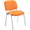CLP Sedia Ospite Ken C Imbottita I Sedia Attesa In Stoffa E Metallo Cromato I Sedia Ufficio Impilabile Carico Max 120 KG I Sedia Riunioni, Colore:arancione