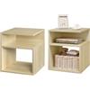 EUGAD Set di 2 Comodini a 3 Ripiani, Tavolini da Notte Bianchi Moderni per Camera da Letto, Mobili Salvaspazio, in Legno, 35x35x41,5 cm
