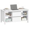 Hzuaneri Tavolino da Caffè, Tavolino da Salotto, con 2 Cassetti Portaoggetti, 4 Ripiani Aperti, 50 x 100 x 50 cm, Bianco CT22003W