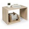 Baroni Home Tavolino da Caffè Moderno da Salotto, Tavolino Laterale per Divano, Tavolo Effetto Legno Naturale Design Minimal per Soggiorno e Camera, 36x38x59 cm