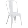 CLP Sedia impilabile in metallo con schienale Benedikt, sedia da bistrot per cucina e gastronomia, di design, robusta, portata 200 kg Colore bianco