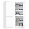 KUBUTKU Armadio multiuso con 2 ante e 5 scomparti, armadio universale per ufficio e casa, 180,5 x 50 x 40 cm (bianco)