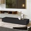 Klaar Design Tavolino Basso Rettangolare Cm. 120x40x H. 18 Antracite, Tavolino Da Salotto In Legno Ingegnerizzato Rivestito Pvc, Design Essenziale Made In Italy