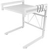 LANTUS Mensola Microonde Allungabile Forno a Supporto,Scaffale per Forno a Microonde Cucina della Griglia del Forno Salvaspazio (42 cm (40-65 cm) - bianco)