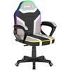 huzaro Ranger 1.0 | Sedia girevole per bambini LED RGB ergonomica, regolabile in altezza, tessuto Huge Mesh | con braccioli e ruote | Sedia da scrivania per bambini da 80 a 150 cm | 1 pezzo