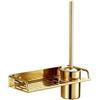 Alberta Scopino Bagno Set di Spazzole per WC Multifunzione Dorato con Setole Morbide Senza Punzonatura - Golden 1