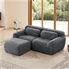 Ligterra Boneless Divano L con funzione di sonno, divano modulare in peluche, divano ad angolo con 1 pouf, senza montaggio e fondo antiscivolo, liberamente combinabile, 204 × 179 × 73 cm (grigio)