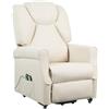 POLTRONE ITALIA Poltrona Relax Elettrica Vibromassaggio reclinazione poltrona per anziani soggiorno elevabile Detraibile 19% antimacchia Beige
